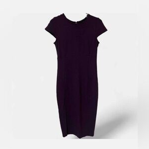Felicity & Coco Fitted Purple Sheath Dress with Exposed Gold Zipper - Medium